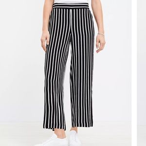 LOFT Fluid Wide Leg Pants in Stripe